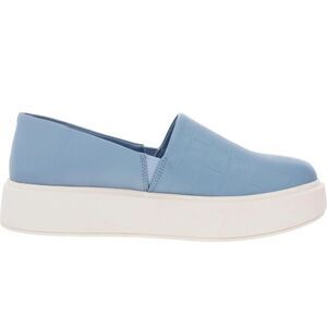 Vince‎ Camuto Slip On Sneakers Platform Leather Casual Blue Shoes Size 7